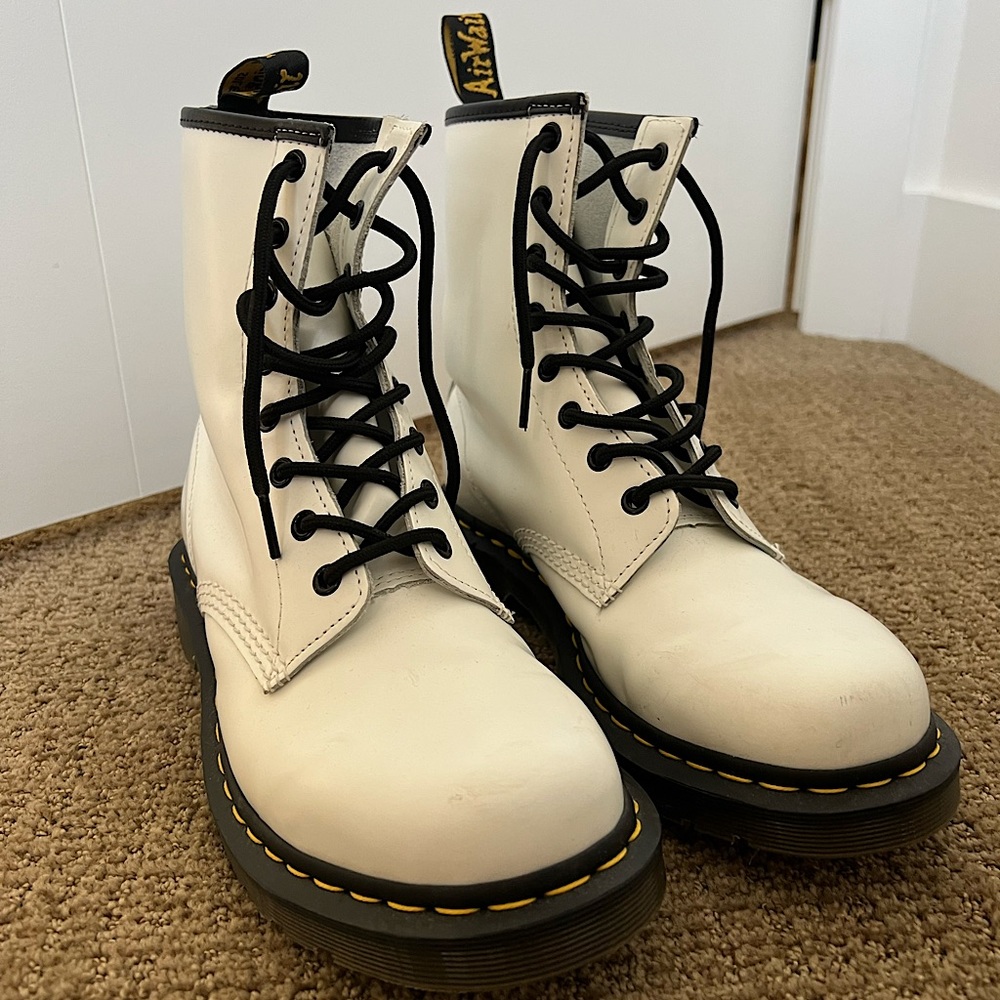 White Lace Up Doc. Martens